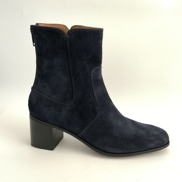 Gravati Bootie Blue Suede Block Heel Zip Back Hand Made Italy 5.5 - Picture 2 of 12